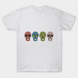 4 Crazy Sugar Skull in Various Styles T-Shirt